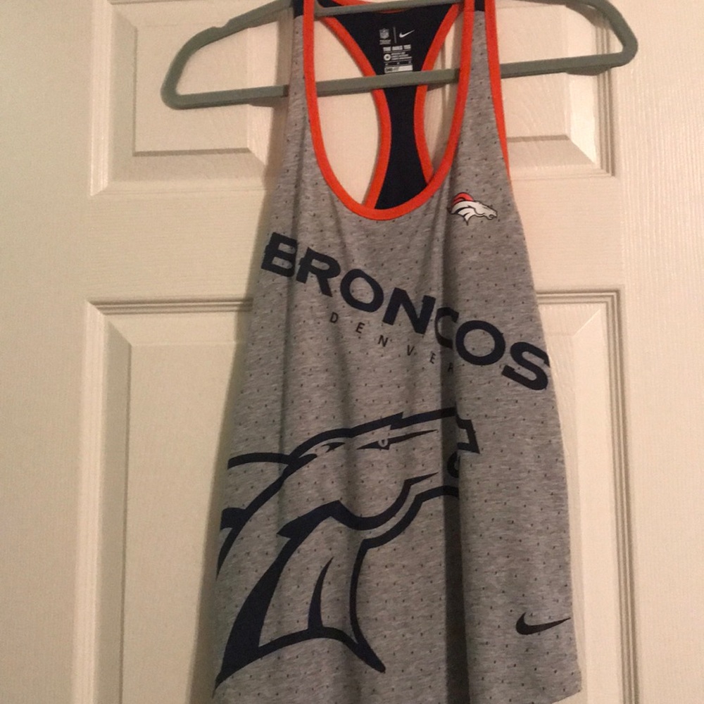 Gray Broncos Nike tank top